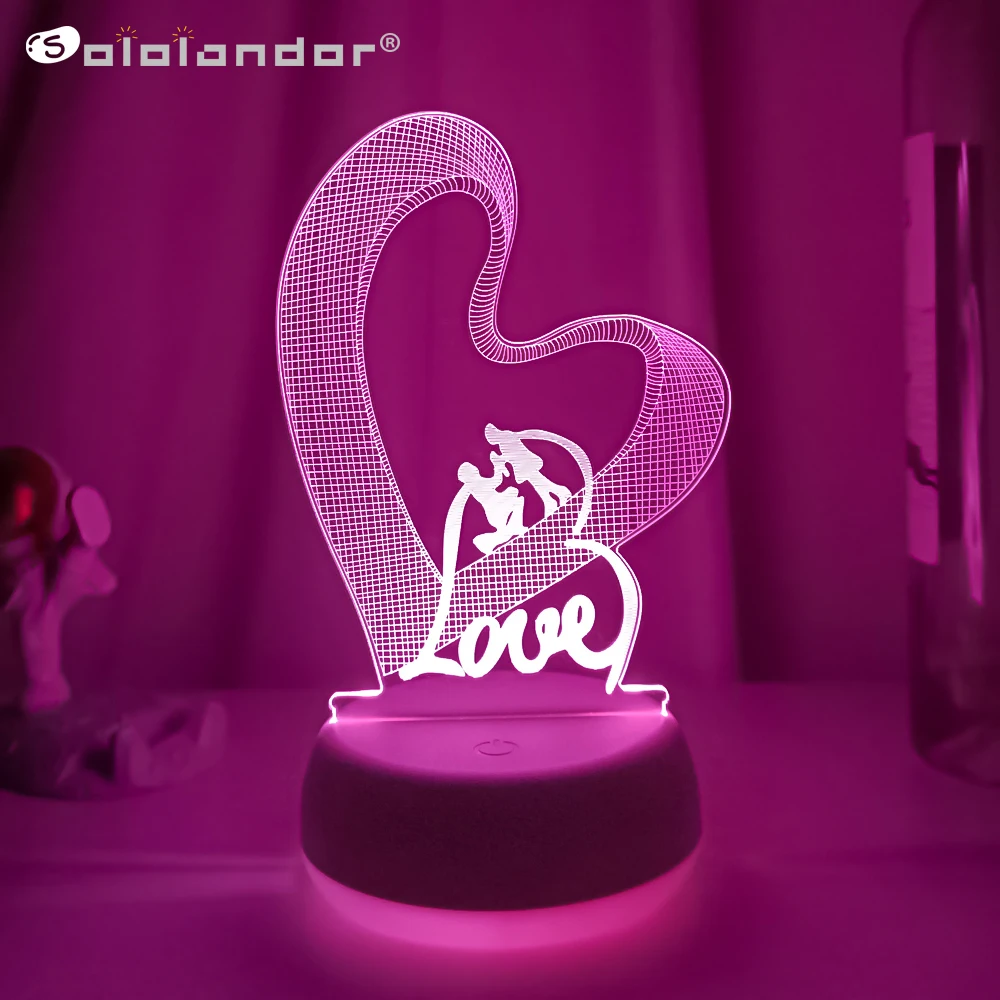 Romantic 3D Love Acrylic LED Lamp For Home Night Light Children's Table Lamp Party Decor Valentine's Day Gift Desktop Decoration
Romantic 3D Love Acrylic LED Lamp For Home Night Light Children's Table Lamp Party Decor Valentine's Day Gift Desktop Decoration