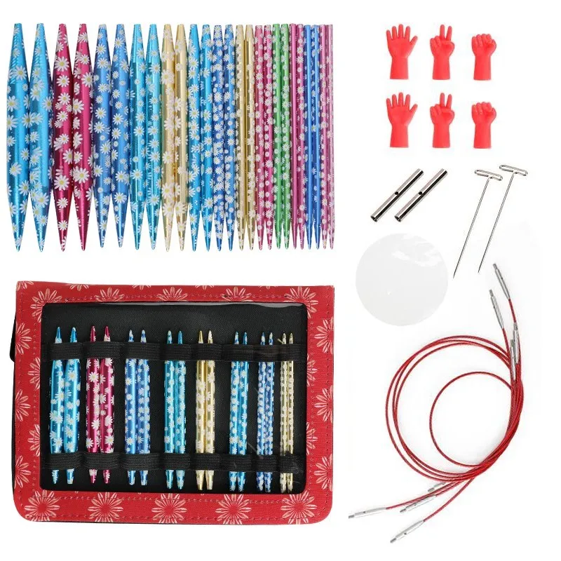 2022 New Circular Knitting Needles Sets Aluminum 26PCS Interchangeable Crochet Needles with Chrysanthemum Case Sewing Accessory
2022 New Circular Knitting Needles Sets Aluminum 26PCS Interchangeable Crochet Needles with Chrysanthemum Case Sewing Accessory