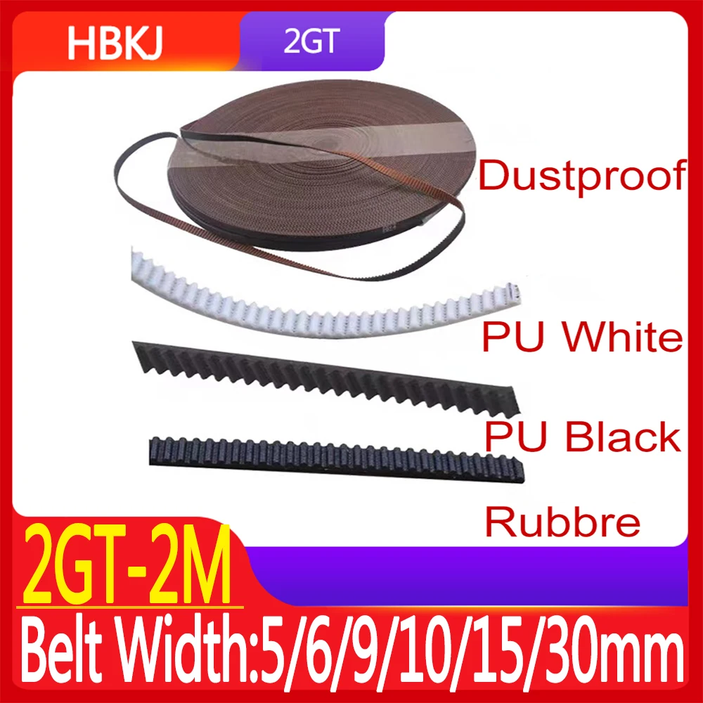 

2GT Open Timing Belt 2gt-5/6/9/10/15/30 Wide Dust-proof Rubber Pu Steel Wire GT2 Timing Belt Small Gap 3D Printer