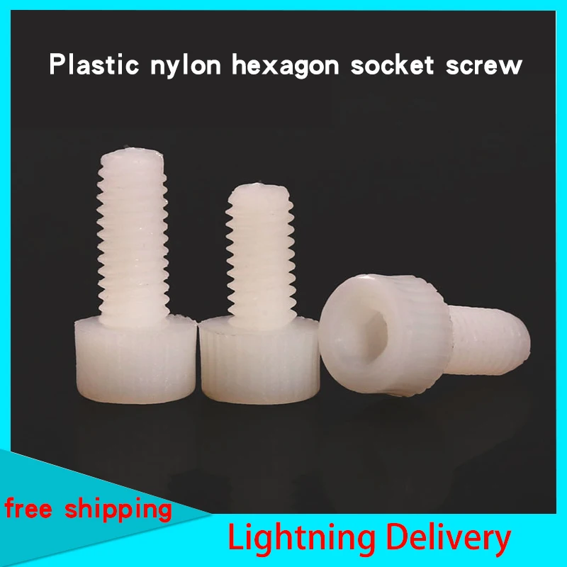 Plastic nylon hexagon socket screw PA66 hexagon socket head bolt cup head screw m3m4m5m6m8 50Pcs
Plastic nylon hexagon socket screw PA66 hexagon socket head bolt cup head screw m3m4m5m6m8 50Pcs