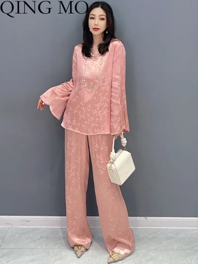 QING MO 2023 Summer New Korean Pink O Neck Top + Casual Pants Two Piece Set Women Age Reducing Female Matching Set ZXF2529
QING MO 2023 Summer New Korean Pink O Neck Top + Casual Pants Two Piece Set Women Age Reducing Female Matching Set ZXF2529