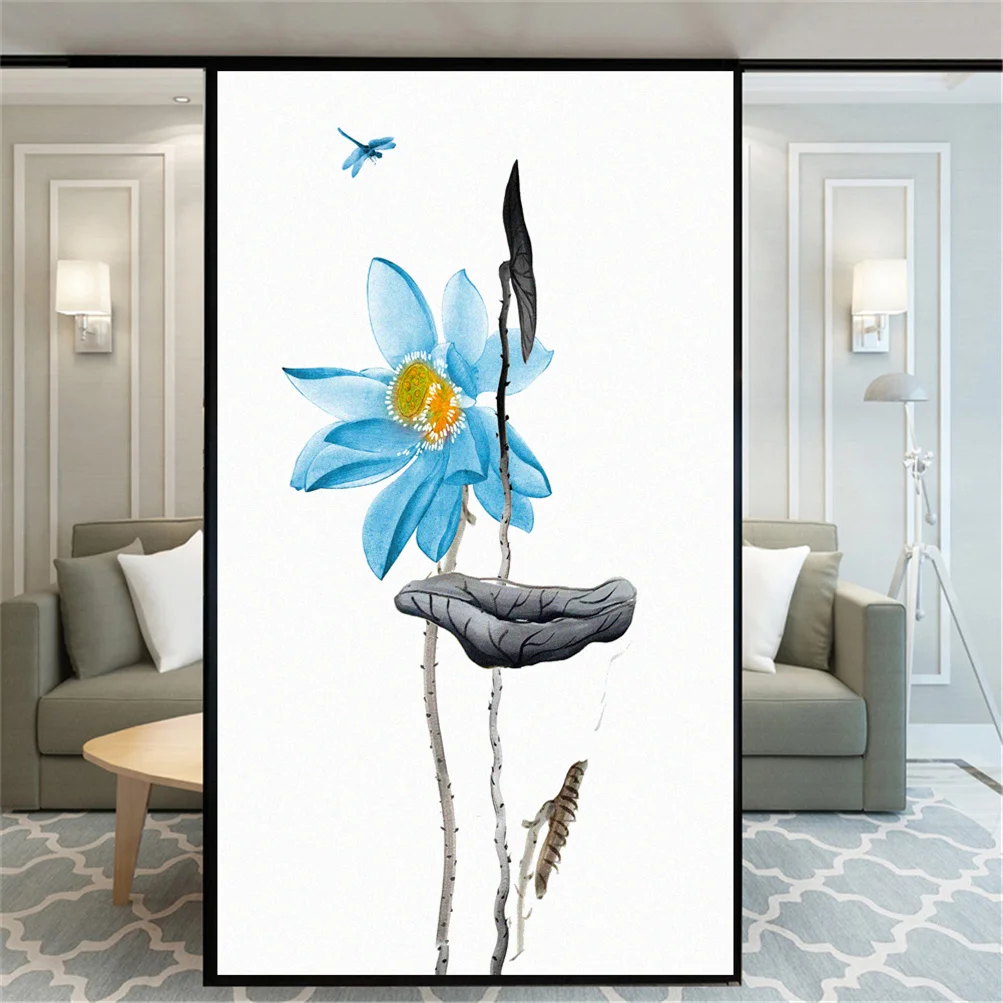 Decorative Windows Film Privacy Blue Lotus Glass Window Stickers No Glue Static Cling Frosted Window Film for Home Decor
Decorative Windows Film Privacy Blue Lotus Glass Window Stickers No Glue Static Cling Frosted Window Film for Home Decor