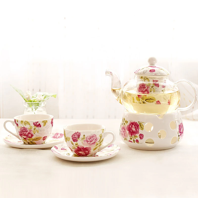 Ceramic Teapot And Teacup With Warm Tea Stove Set Bone china Heat-resistant Flower Tea Teapot Coffee Cup And Saucer Drinkware
Ceramic Teapot And Teacup With Warm Tea Stove Set Bone china Heat-resistant Flower Tea Teapot Coffee Cup And Saucer Drinkware