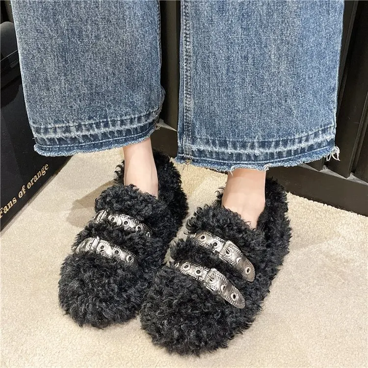 2023 Winter New Soft and Comfortable Women's Anti-fur Slippers Hot Platform Slippery Black Warm Smooth Flat Shoes for Women 
2023 Winter New Soft and Comfortable Women's Anti-fur Slippers Hot Platform Slippery Black Warm Smooth Flat Shoes for Women