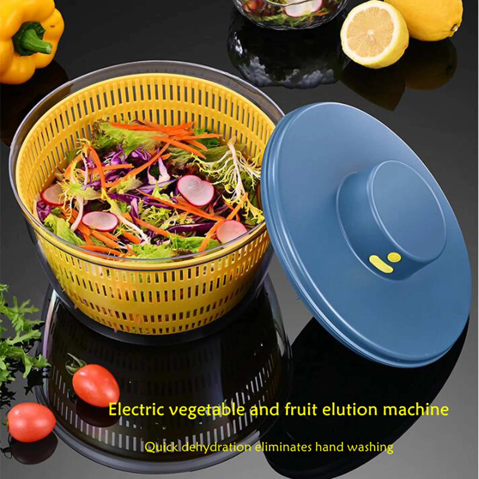 Salad Spinner Quick Dry for Vegetables Faster Food Salads Electric Salad Spinner Drain Basket Fruit Washer 
Salad Spinner Quick Dry for Vegetables Faster Food Salads Electric Salad Spinner Drain Basket Fruit Washer