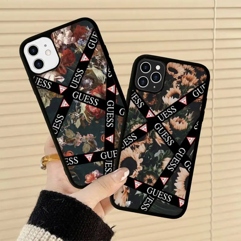 Fashion Brand GUESS Flowers Phone Case Silicone PC+TPU Case for iPhone 11 12 13 Pro Max 8 7 6 Plus X SE XR Hard Fundas
Fashion Brand GUESS Flowers Phone Case Silicone PC+TPU Case for iPhone 11 12 13 Pro Max 8 7 6 Plus X SE XR Hard Fundas