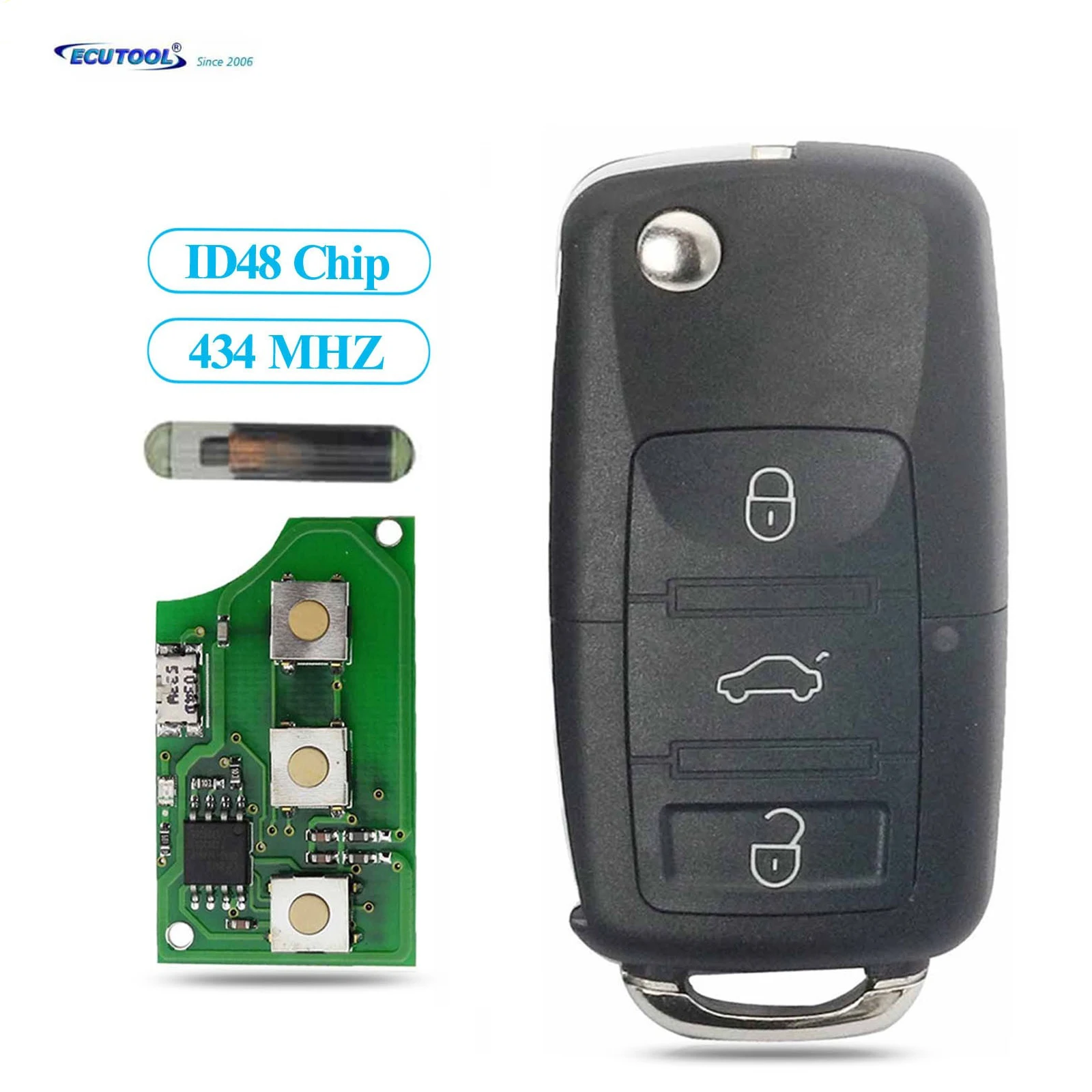 Выкидной Автомобильный ключ ECUTOOL для Volkswagen, 3 кнопки, 1J0959753DA 1J0959753AH 434 МГц ID48 для VW PASSAT Polo Golf Beetle
Выкидной Автомобильный ключ ECUTOOL для Volkswagen, 3 кнопки, 1J0959753DA 1J0959753AH 434 МГц ID48 для VW PASSAT Polo Golf Beetle