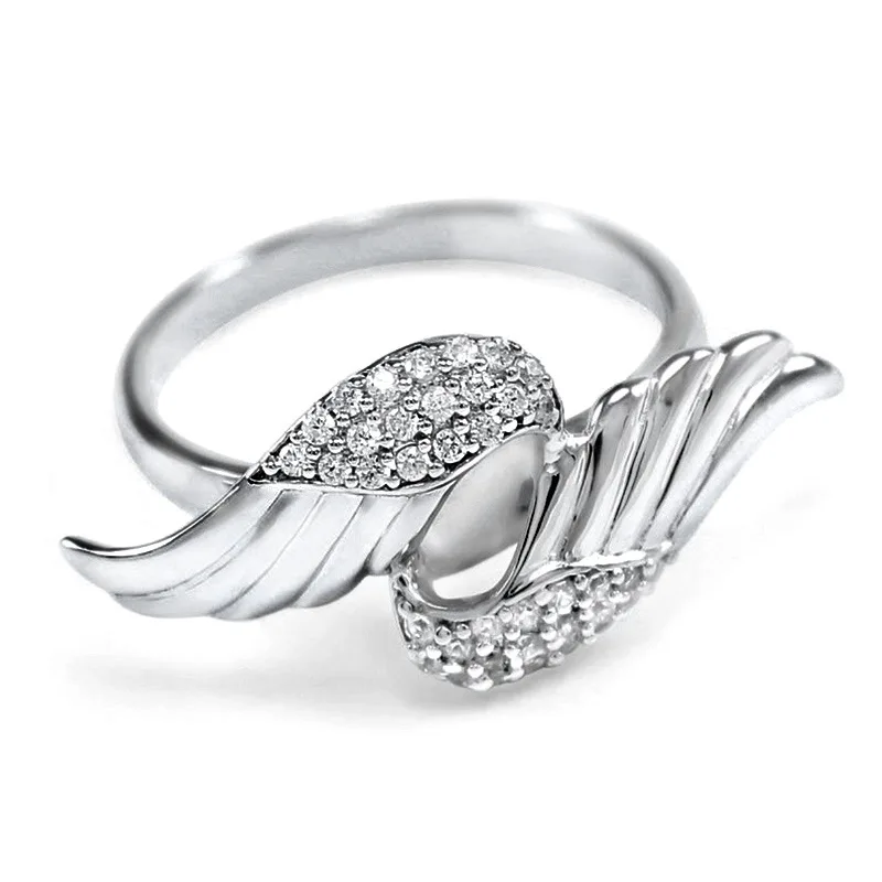 Exquisite Simple Sliver Color Angel Wings Ring Creative Slim Ring Inlay Sparkling Zircon Jewelry For Women Wedding Party Gift
Exquisite Simple Sliver Color Angel Wings Ring Creative Slim Ring Inlay Sparkling Zircon Jewelry For Women Wedding Party Gift