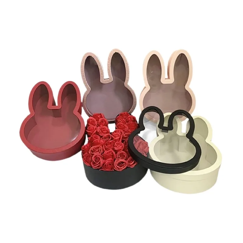 Cartoon Rabbit Head Shape Cardboard Box Transparent Window Gift Boxes Creative Children's Birthday Party Flower Toy Packaging
Cartoon Rabbit Head Shape Cardboard Box Transparent Window Gift Boxes Creative Children's Birthday Party Flower Toy Packaging