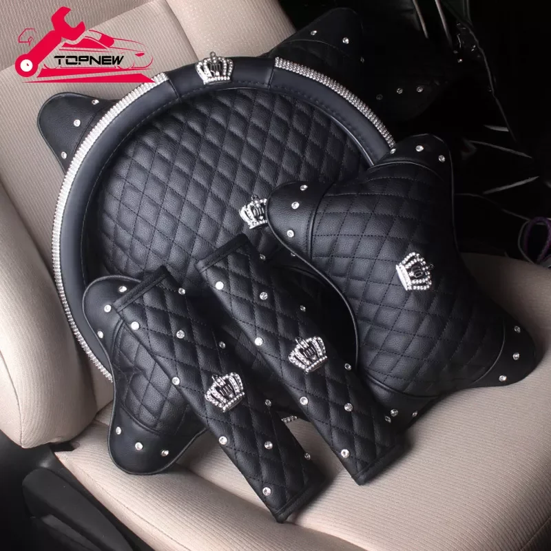 Steering Wheel Cover Universal PU Leather Cystal Diamond Steering Wheel Cover Four Seasons Steering with Crystal Crown
Steering Wheel Cover Universal PU Leather Cystal Diamond Steering Wheel Cover Four Seasons Steering with Crystal Crown