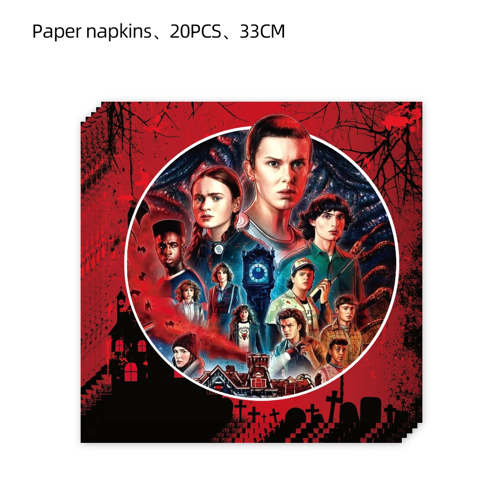 20Pcs tranger Things Theme Birthday Party Supplies Baby Shower Disposable Tableware Sets Stranger Things Paper Plates Cups Flags
20Pcs tranger Things Theme Birthday Party Supplies Baby Shower Disposable Tableware Sets Stranger Things Paper Plates Cups Flags