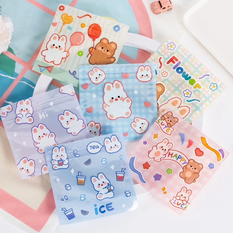 

1pc Cute Cartoon Self Sealing Opp Bags Pouches Snack Cookies Candy Zip Lock Bag Resealable Packaging Jewelryretail Bag New