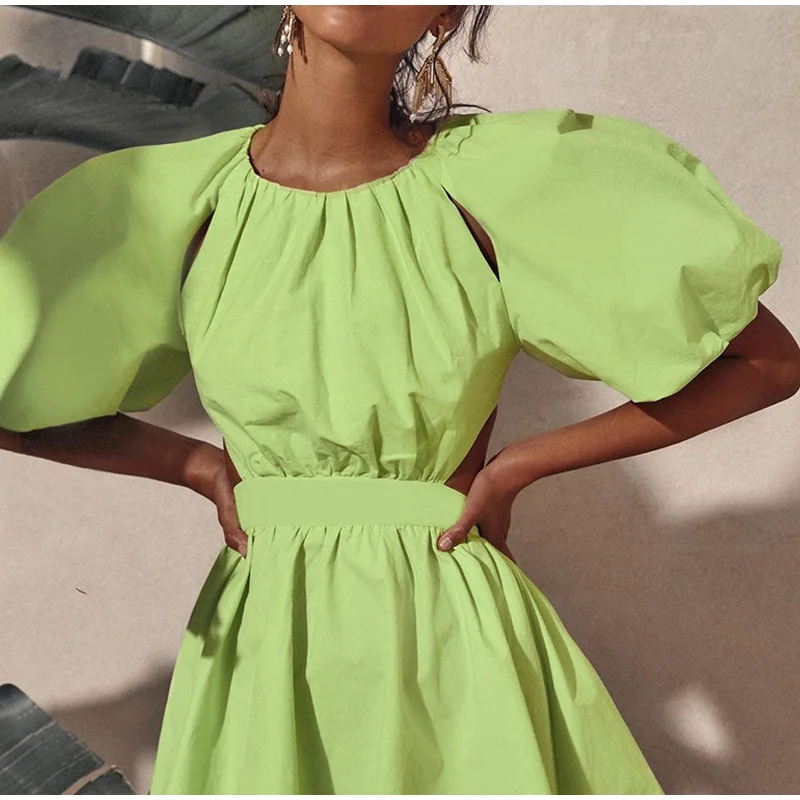 Elegant Puff Sleeve Dresses New Summer Shirt Dress Female Green Zipper Sweet Fashion Vintage Party Sexy Backless Casual Vestidos
Elegant Puff Sleeve Dresses New Summer Shirt Dress Female Green Zipper Sweet Fashion Vintage Party Sexy Backless Casual Vestidos