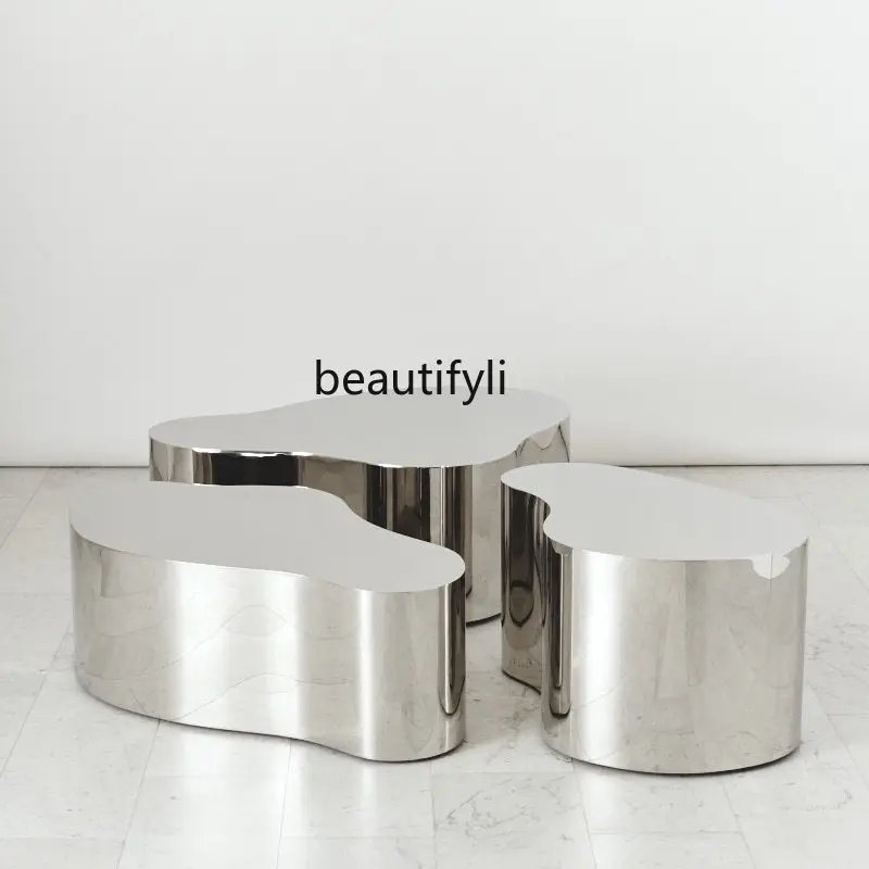 yj Creative Strange Shape Stainless Steel Silver Mirror Coffee Table Irregular Combination Simple Coffee Table
yj Creative Strange Shape Stainless Steel Silver Mirror Coffee Table Irregular Combination Simple Coffee Table