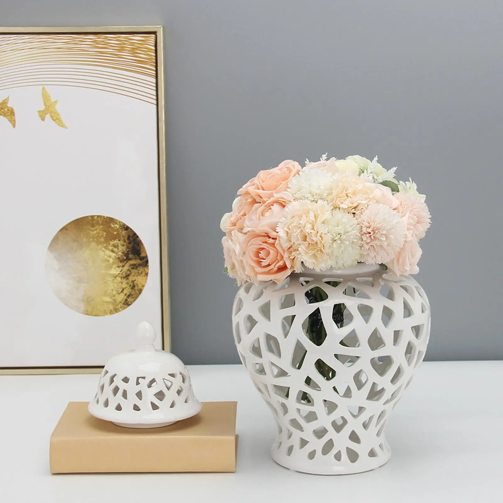 28cm White Ginger Jar Creative Decoration Crafts for Floral Arrangement Home
28cm White Ginger Jar Creative Decoration Crafts for Floral Arrangement Home