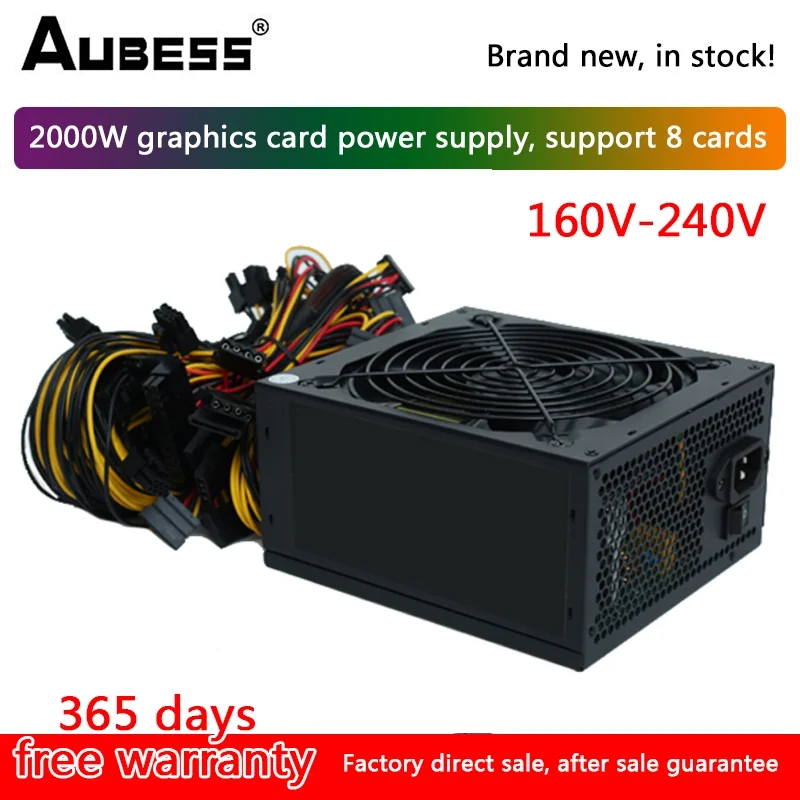 2000W 2400W 2600W 160V-240V ATX ETH Bitcoin Mining Power Supply 95% Efficiency Support 8 Display Cards GPU For BTC Bitcoin Miner
2000W 2400W 2600W 160V-240V ATX ETH Bitcoin Mining Power Supply 95% Efficiency Support 8 Display Cards GPU For BTC Bitcoin Miner