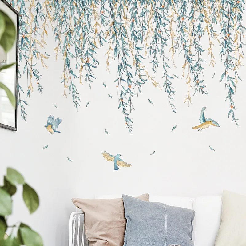Fresh willow corner line stickers plants green leaf decorative wall stickers bedroom sofa background removable stickers
Fresh willow corner line stickers plants green leaf decorative wall stickers bedroom sofa background removable stickers
