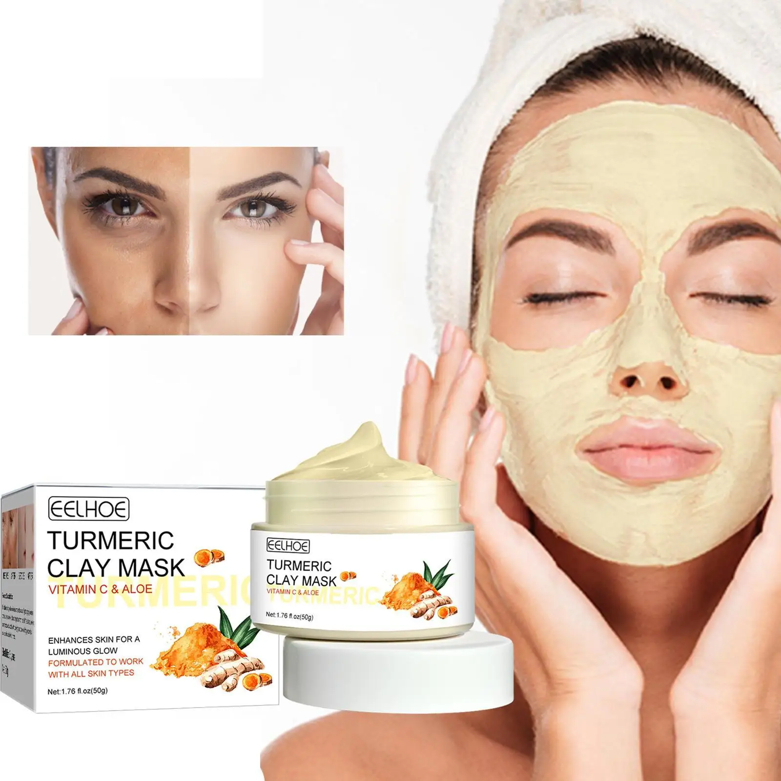 Turmeric Whitening Freckle Facial Mask Remove Acne Lighten Dark Spot Moisturizing Whiten Brightening Lift Firming Skin Care 50g
Turmeric Whitening Freckle Facial Mask Remove Acne Lighten Dark Spot Moisturizing Whiten Brightening Lift Firming Skin Care 50g