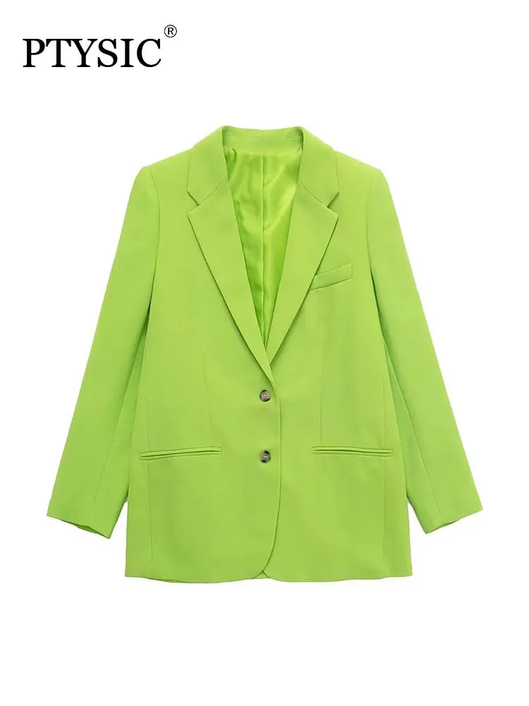 PTYSIC Elegant Light Green Women Blazer Jacket Coat Single Breasted Long Sleeve Pockets Vintage For Office Lady Chic Outerwear
PTYSIC Elegant Light Green Women Blazer Jacket Coat Single Breasted Long Sleeve Pockets Vintage For Office Lady Chic Outerwear