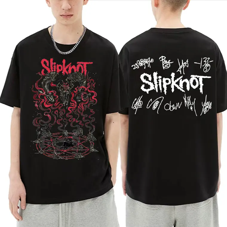 Slipknots Prepare for Hell Tour Heavy Metal Double Sided Print T-shirt Men Women Rock Oversized T-shirt Man Casual Short Sleeve
Slipknots Prepare for Hell Tour Heavy Metal Double Sided Print T-shirt Men Women Rock Oversized T-shirt Man Casual Short Sleeve