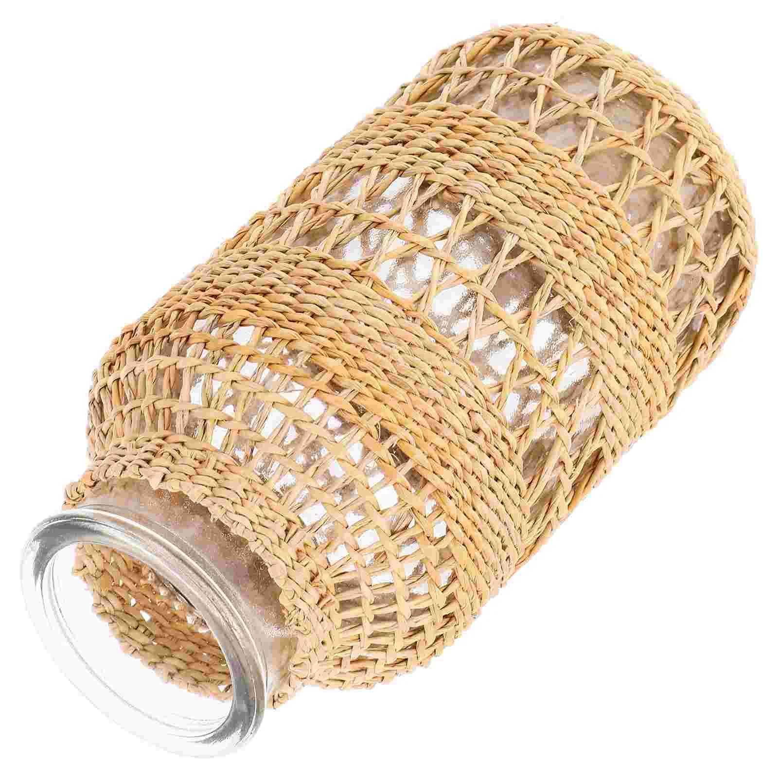 Home Decor Rattan Glass Vase Boho Flowerpot Creative Dried Container Arrangement Desktop
Home Decor Rattan Glass Vase Boho Flowerpot Creative Dried Container Arrangement Desktop