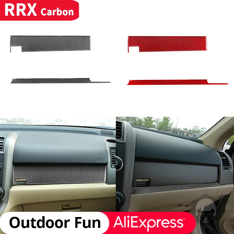 

RRX for Honda CRV 2007 2008 2009 2010 2011 Car Carbon Fiber Center Control Copilot Dashboard Panel Strip Cover Protective Trim