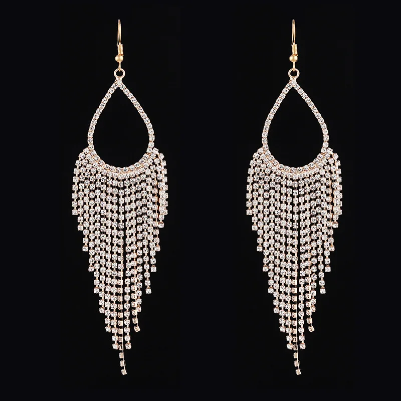 2023 New Water Diamond Claw Chain Long Earrings Bride's Charming Water Drops Exaggerate Tassel Ear Accessories Wholesale
2023 New Water Diamond Claw Chain Long Earrings Bride's Charming Water Drops Exaggerate Tassel Ear Accessories Wholesale