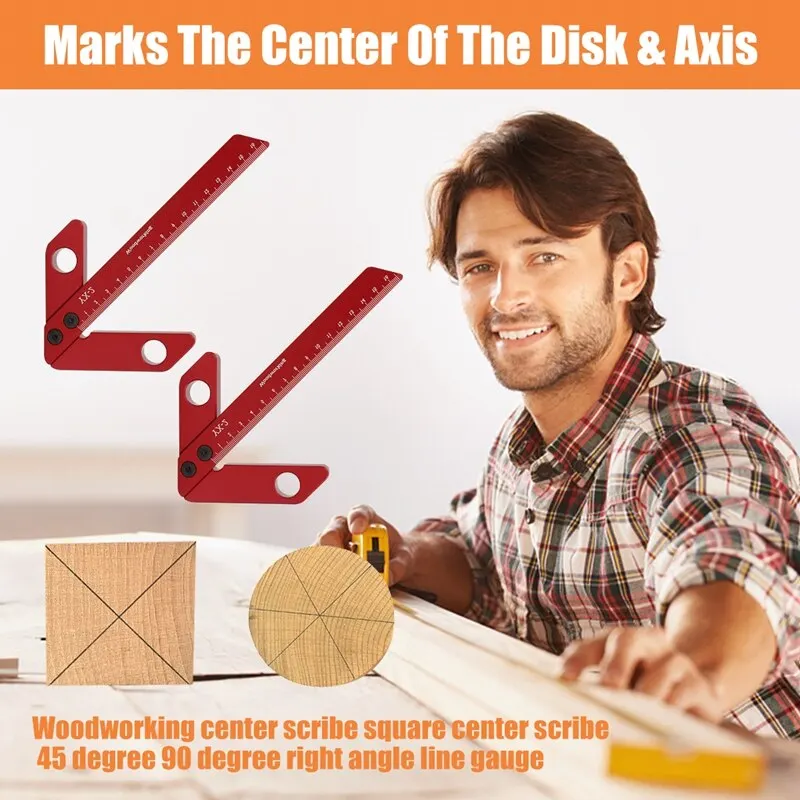 1PC Center Finder Woodworking Square Center Scribe 45/90 Degree Right Angle Line Gauge Carpenter Rulers Woodwork Measuring Tools
1PC Center Finder Woodworking Square Center Scribe 45/90 Degree Right Angle Line Gauge Carpenter Rulers Woodwork Measuring Tools