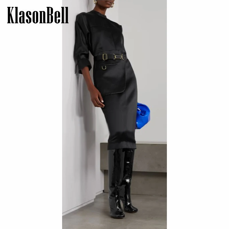 10.17 KlasonBell Runway Fashion Black Collect Waist Slim Dress With Cummerbund 2 Piece Set Women
10.17 KlasonBell Runway Fashion Black Collect Waist Slim Dress With Cummerbund 2 Piece Set Women