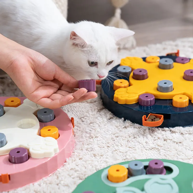 

Интерактивная игрушка-пазл для обучения домашних животных, миска для медленного кормления, дозатор еды для собак и кошек, для увеличения IQ щ...