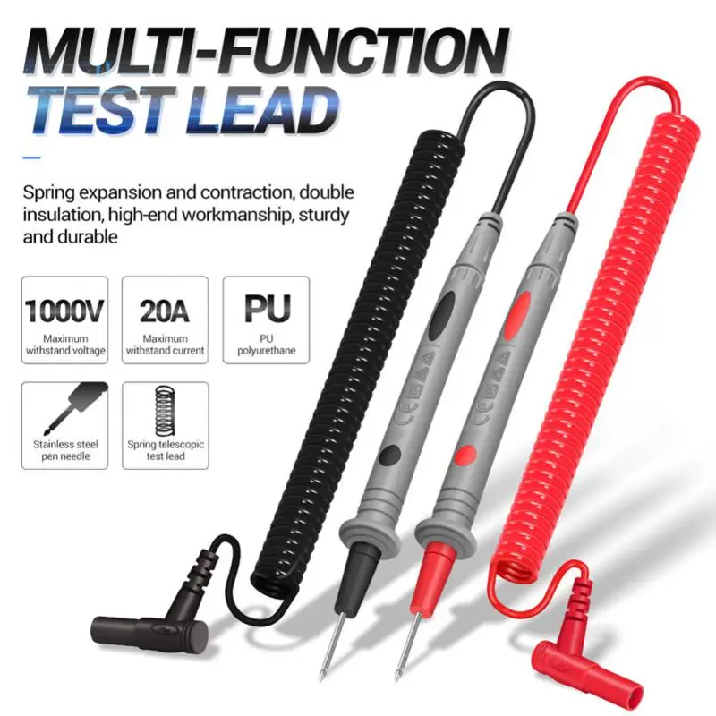 ANENG PT-2009 1 Pair 20A 1000V Spring Universal Probe Alligator Test Lead Digital Multimeter Clamp Multimetro Measuring Tools
ANENG PT-2009 1 Pair 20A 1000V Spring Universal Probe Alligator Test Lead Digital Multimeter Clamp Multimetro Measuring Tools