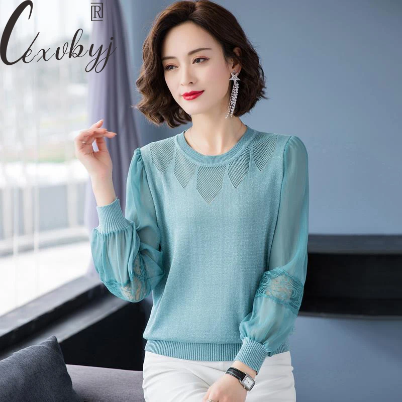 Women Lantern Sleeve Knitted Sweater Streetwear Lace Patchwork Knitewar Pullover Spring Summer Thin Hollow Out Loose Tops S-3XL
Women Lantern Sleeve Knitted Sweater Streetwear Lace Patchwork Knitewar Pullover Spring Summer Thin Hollow Out Loose Tops S-3XL