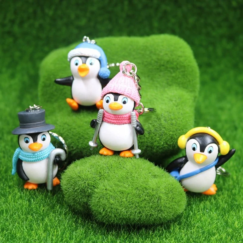 

New Cute Cartoon Penguin Keychain Bag Animal Pendant Bag Kids Keyring Toy Keychain Accessories Gift Children Pendant random 1pc