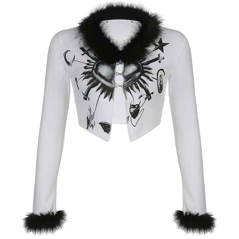 Punk Women Slim Long Sleeve Tshirt Hot Girls Cool Fashion Hairy V-neck Open Stitch Tee Slit Slim Punk Gothic Women Clothes Tops
Punk Women Slim Long Sleeve Tshirt Hot Girls Cool Fashion Hairy V-neck Open Stitch Tee Slit Slim Punk Gothic Women Clothes Tops