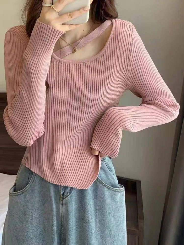 Spring Autumn Short Clavicle Top Autumn Sweater Mujer Sueters De Mujer Irregular Knitted Bottoming Shirt Knitted Sweater
Spring Autumn Short Clavicle Top Autumn Sweater Mujer Sueters De Mujer Irregular Knitted Bottoming Shirt Knitted Sweater