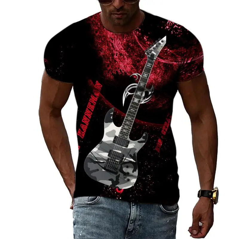 Summer Fashion Music Guitar Pattern T Shirts For Men Casual 3D Print Tees Hip Hop Harajuku Personality Round Neck Short Sleeve
Summer Fashion Music Guitar Pattern T Shirts For Men Casual 3D Print Tees Hip Hop Harajuku Personality Round Neck Short Sleeve