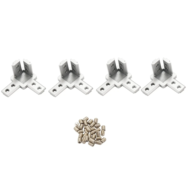 4-Pack 3030 Series 3-Way End Corner Bracket Connector,With Screws For Standard 8Mm T Slot Aluminum Extrusion Profile
4-Pack 3030 Series 3-Way End Corner Bracket Connector,With Screws For Standard 8Mm T Slot Aluminum Extrusion Profile