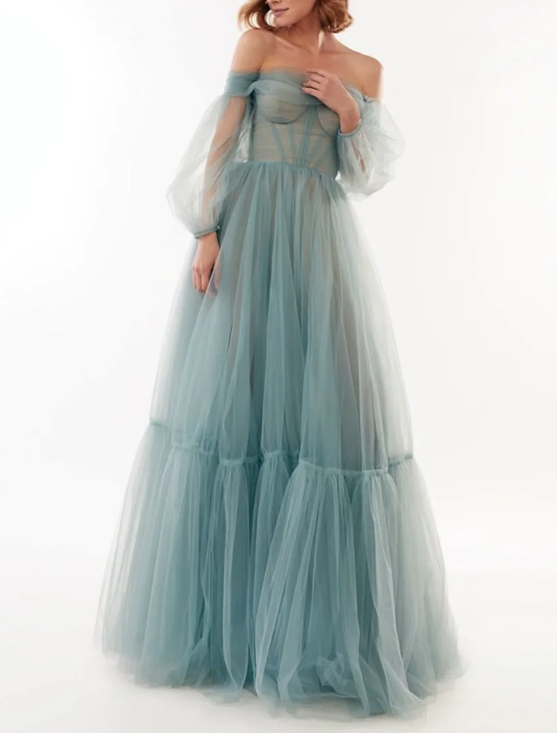 A Line Tulle Evening Dress Pleats Bow Back Elegant Sexy Illusion Wedding Guest Prom Dress Off Shoulder Long Sleeve Floor Length
A Line Tulle Evening Dress Pleats Bow Back Elegant Sexy Illusion Wedding Guest Prom Dress Off Shoulder Long Sleeve Floor Length