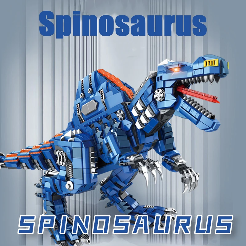 

Jurassic Park Dinosaur Spinosaurus Tyrannosaurus Rex Model Building Blocks Triceratops Animals Bricks Boys Toys For Kids Gifts