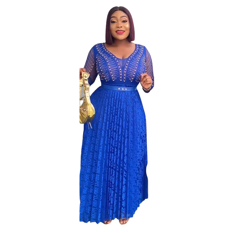 Green Blue Polyester African Dresses for Women Summer Elegant African Long Sleeve V-neck Long Dress Maxi Dress African Robes
Green Blue Polyester African Dresses for Women Summer Elegant African Long Sleeve V-neck Long Dress Maxi Dress African Robes