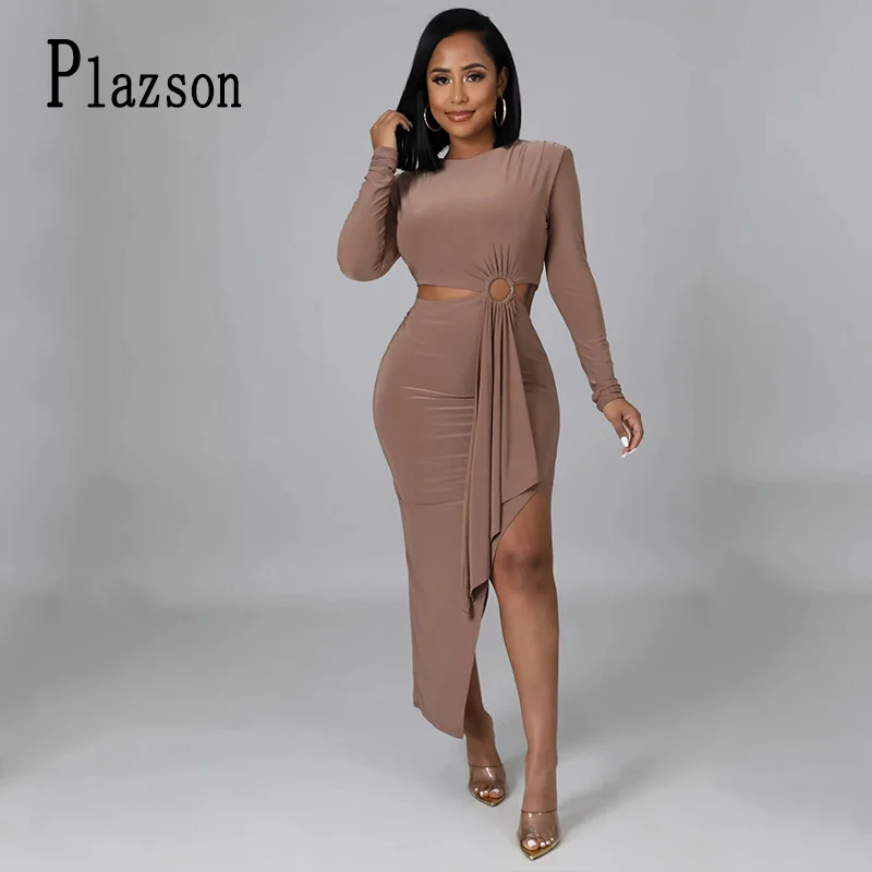 Plazson Spring Summer Holiday Bandage Vestidos Hollow Out Solid Black Dresses Long Sleeve Asymmetrical Elegant Dress Robe Femme
Plazson Spring Summer Holiday Bandage Vestidos Hollow Out Solid Black Dresses Long Sleeve Asymmetrical Elegant Dress Robe Femme