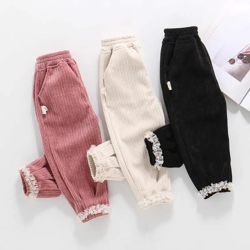 Spring And Autumn Girls' Corduroy Pants Middle and Small Children's Outer Wear Casual Pants Autumn And Winter Plush Pants
Spring And Autumn Girls' Corduroy Pants Middle and Small Children's Outer Wear Casual Pants Autumn And Winter Plush Pants