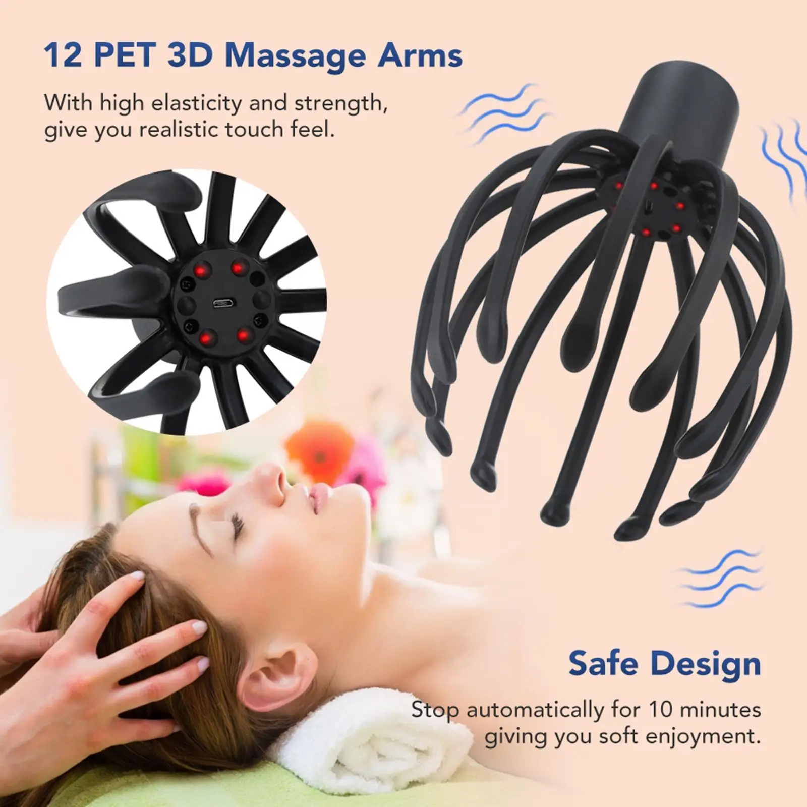 New Electric Octopus Claw Scalp Massager Hands Free Stress Relief Hair Therapeutic Relief Stimulation Scratcher Rechargable O9Z1
New Electric Octopus Claw Scalp Massager Hands Free Stress Relief Hair Therapeutic Relief Stimulation Scratcher Rechargable O9Z1