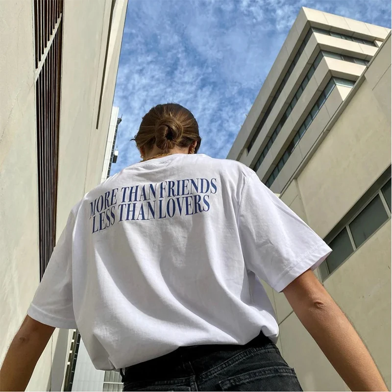 More Than Friends Less Than Lovers Back Printed Women T Shirts Cotton White Black Colour Vintage Goth Clothes Unisex Y2k Tshirt
More Than Friends Less Than Lovers Back Printed Women T Shirts Cotton White Black Colour Vintage Goth Clothes Unisex Y2k Tshirt