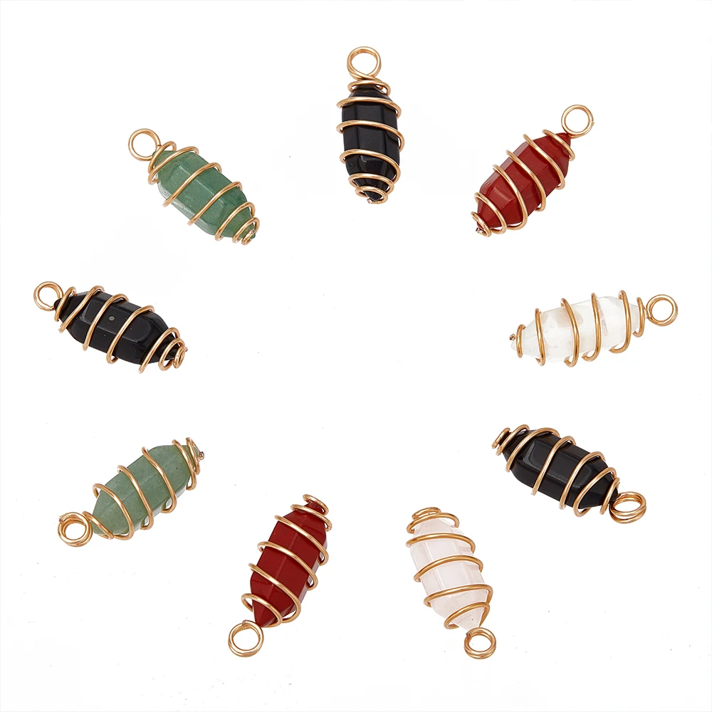 25pcs/Lot Natural & Synthetic Stone Pendants with Real 18K Gold Plated Eco-Friendly Copper Wire Bullet 25~27x10~11mm Hole: 2.5mm
25pcs/Lot Natural & Synthetic Stone Pendants with Real 18K Gold Plated Eco-Friendly Copper Wire Bullet 25~27x10~11mm Hole: 2.5mm