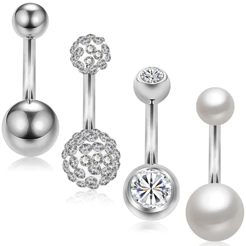 4Pcs 14G Belly Button Rings Pearl Crystal Two Balls Navel Piercing Body Jewelry Stainless Steel Zirconia Belly Button Studs
4Pcs 14G Belly Button Rings Pearl Crystal Two Balls Navel Piercing Body Jewelry Stainless Steel Zirconia Belly Button Studs