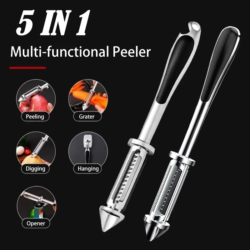 

5 in 1 Multi-functional Vegetable Peeler Potato Carrot Grater Fruit Peeler with Beer Opener Kitchen gadget Accessories Tool