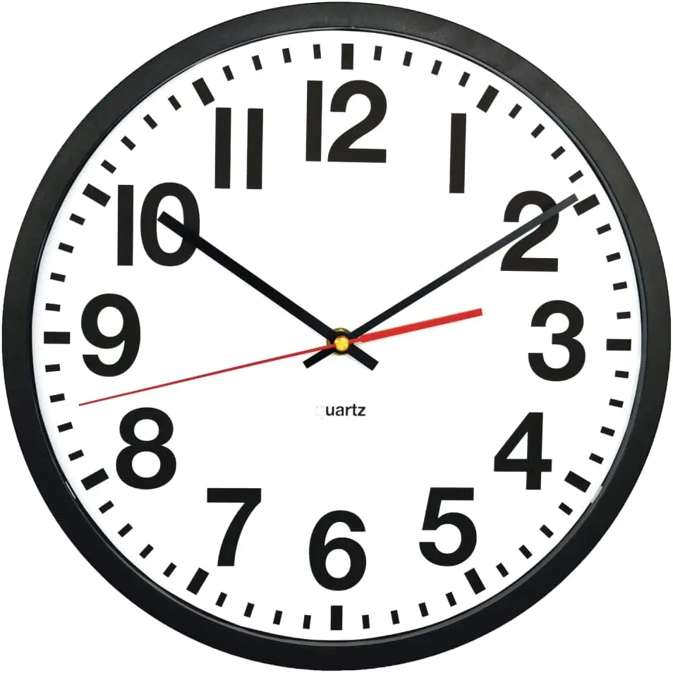 

Contemporary commercial wall clock with quartz bezel and movement, 33 cm, black TC6236RF Clocks Fashion Watches Living Room Hom
