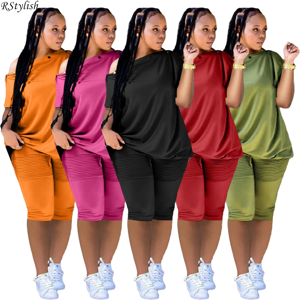RStylish Casual Solid Color Women Two Piece Set Off Shoulder Short Sleeve T Shirt Tops Knee Length Short Pants Tracksuit Outfits
RStylish Casual Solid Color Women Two Piece Set Off Shoulder Short Sleeve T Shirt Tops Knee Length Short Pants Tracksuit Outfits