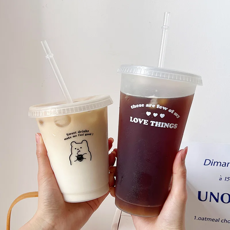 480/700ML Cute Water Bottle With Straw Reusable Drinking Bottle BPA Free Transparent Coffee Cup Milk and Mocha Cola Juice Mugs
480/700ML Cute Water Bottle With Straw Reusable Drinking Bottle BPA Free Transparent Coffee Cup Milk and Mocha Cola Juice Mugs